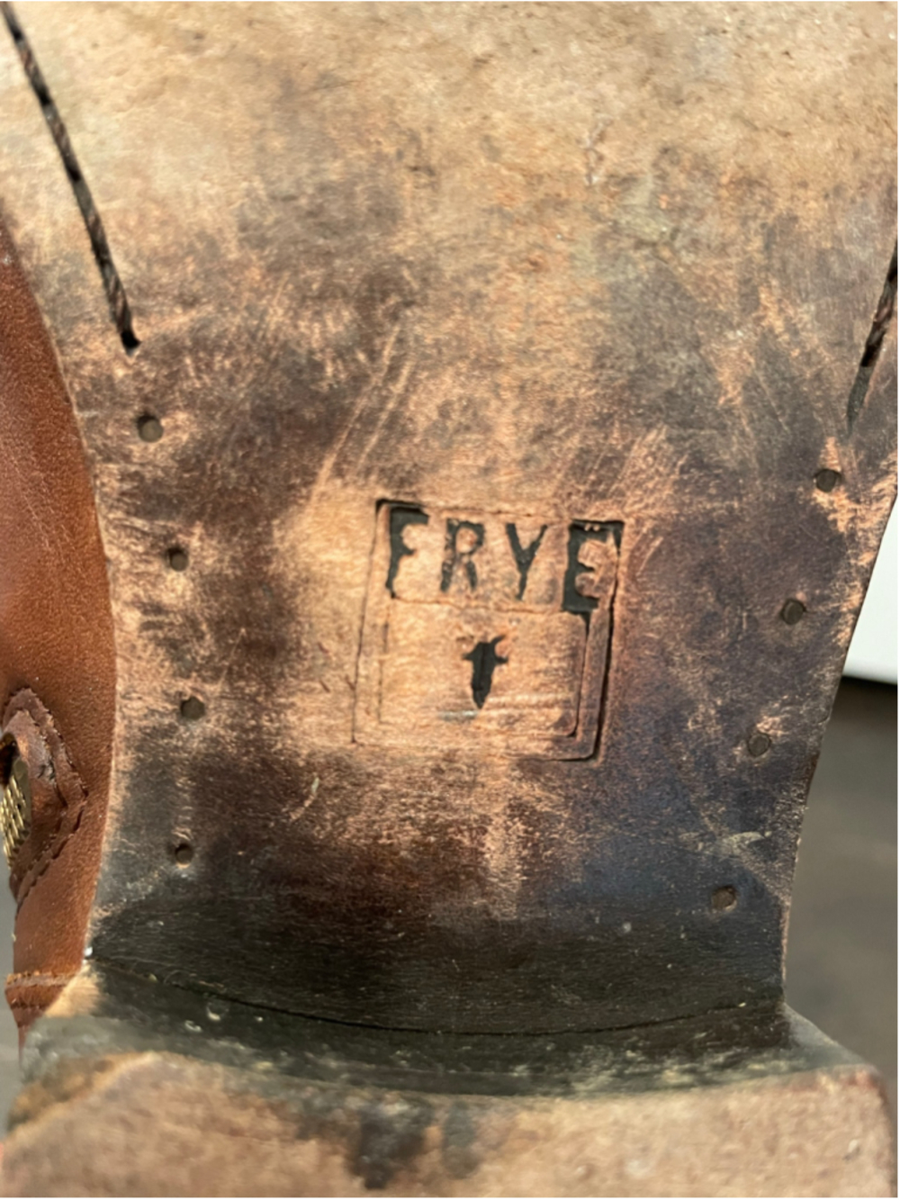Frye Melissa Short Lace Up Side Zip Combat Engineer ankle boot Brown Leather 10 - Picture 9 of 10